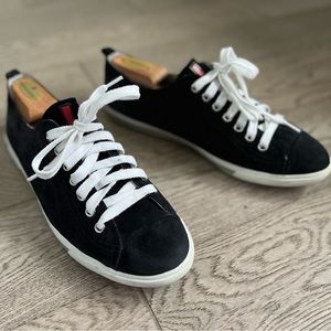 PRADA Navy Suede Sneaker